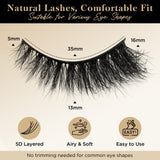 Bepholan Fales Eyelashes Natural Look Mink Fake Eyelashes 3-Pack Soft Band Cat Eye Lashes Manga Eyelashes Fluffy,XMZ208