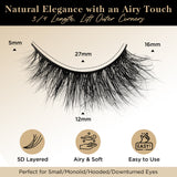 Lashes Mink Natural False Eyelashes - Bepholan Fake Eyelashes Natural Look 3-Pack Cat Eye Lashes Manga Eyelashes Fluffy,XMZ211