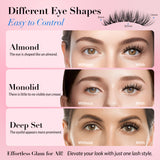 Bepholan Fake Eyelashes 5D Super Fluffy False Eyelashes Clear Band Wispy Lashes 3-Pack Faux Mink Lashes(XMZ92)