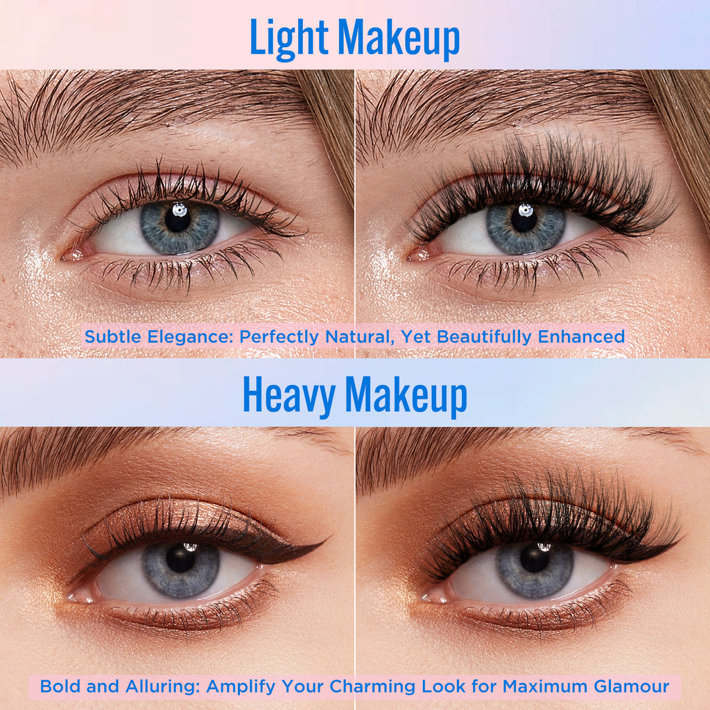 Eyelashes Natural Look False Lashes - Bepholan Fake Eyelashes 5D Super Fluffy False Eyelashes Black Band Wispy Lashes 3-Pack Faux Mink Lashes(XMZ91)