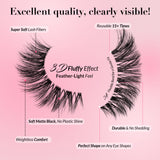 Bepholan Fake Eyelashes 5D Super Fluffy False Eyelashes Clear Band Wispy Lashes 3-Pack Faux Mink Lashes(XMZ92)