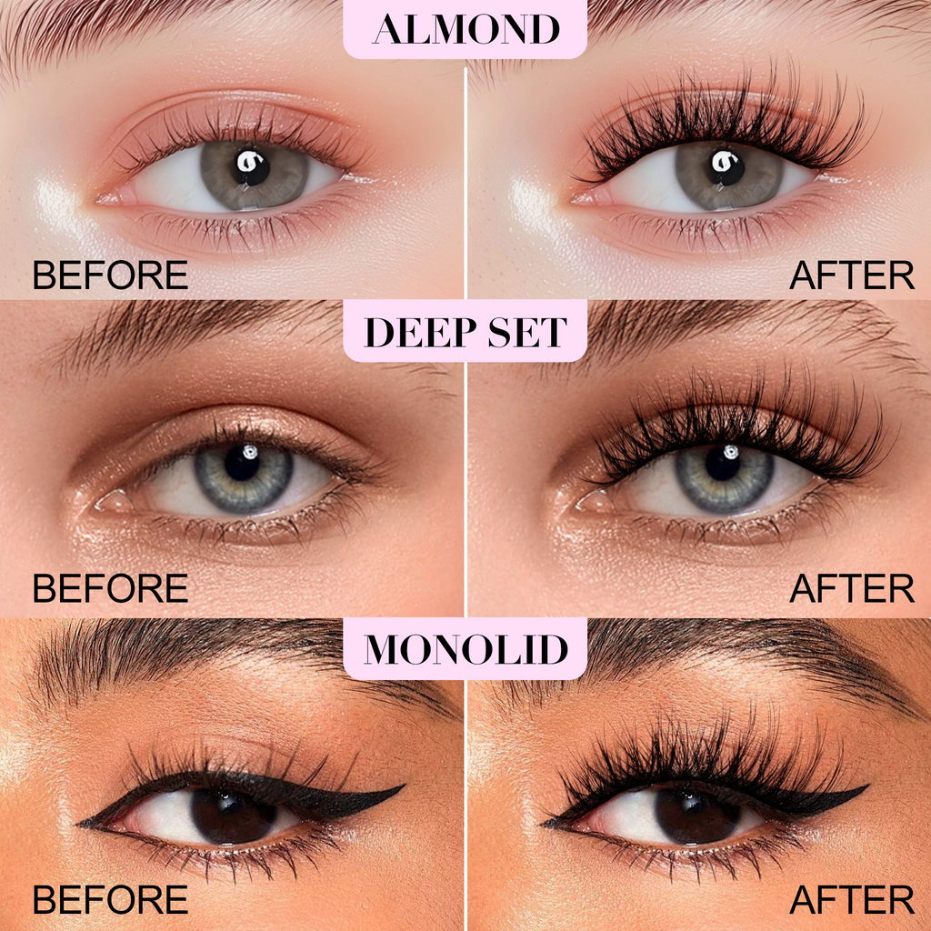 Bepholan Fake Eyelashes 3D Super Fluffy False Lashes Clear Band Wispy Lashes 3-Pack Faux Mink Lashes(XMZ24)