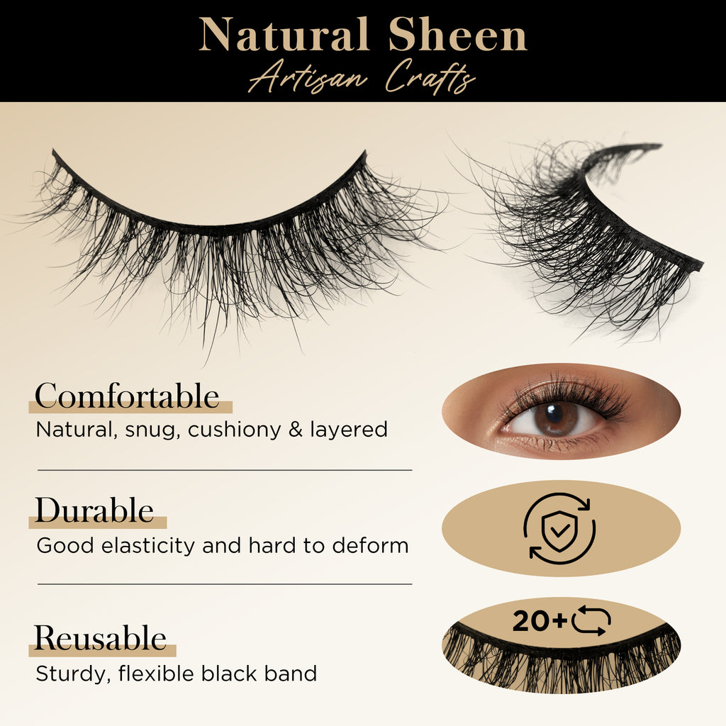 Lashes Mink Natural False Eyelashes - Bepholan Fake Eyelashes Natural Look 3-Pack Cat Eye Lashes Manga Eyelashes Fluffy,XMZ209