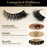 Bepholan Fales Eyelashes Natural Look Mink Fake Eyelashes 3-Pack Soft Band Cat Eye Lashes Manga Eyelashes Fluffy,XMZ208