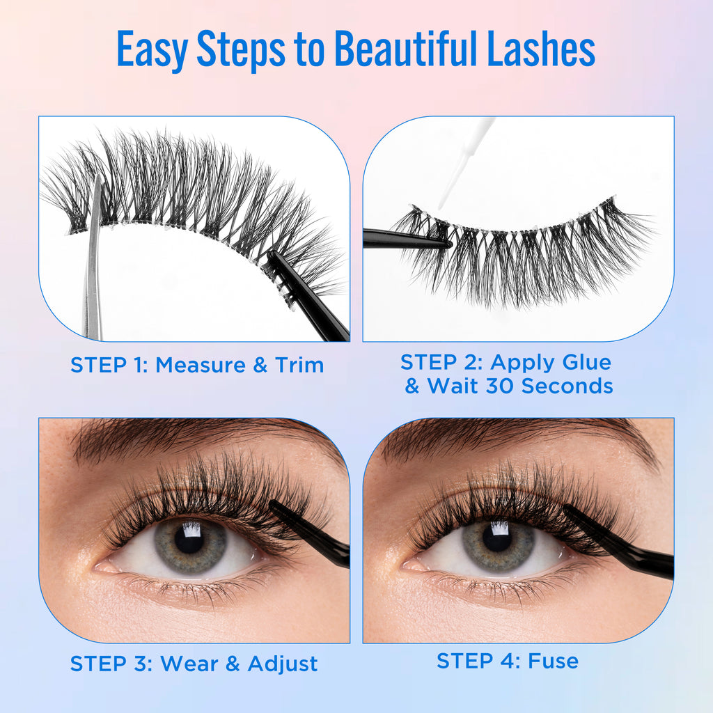Eyelashes Natural Look False Lashes - Bepholan Fake Eyelashes 5D Super Fluffy False Eyelashes Black Band Wispy Lashes 3-Pack Faux Mink Lashes(XMZ91)