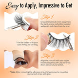 Bepholan Self Adhesive Eyelashes Natural Look No Glue Needed Press On Lashes