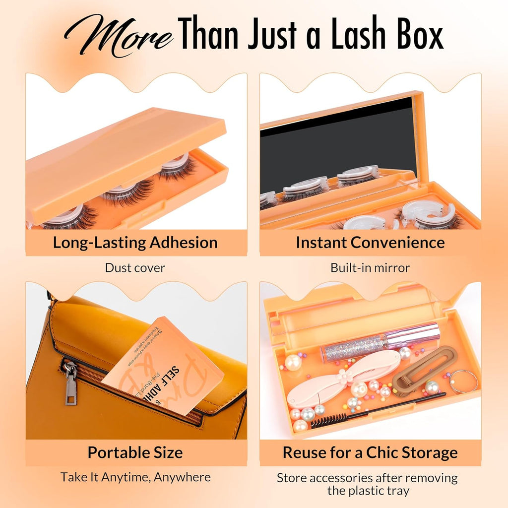 Bepholan Self Adhesive Eyelashes Natural Look No Glue Needed Press On Lashes
