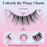 Bepholan 7 Pairs False Eyelashes Natural Look Wispy Strip Cat Eye Lashes Reusable (W08)