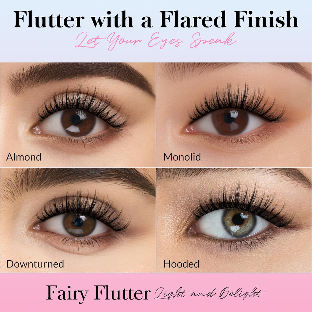 Bepholan 7 Pairs False Eyelashes Natural Look Wispy Strip Cat Eye Lashes Reusable (W08)