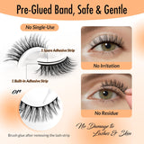 Bepholan Self Adhesive Eyelashes Natural Look No Glue Needed Press On Lashes