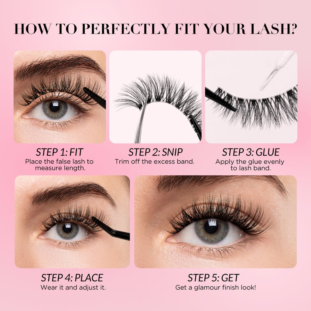 Bepholan Fake Eyelashes 5D Super Fluffy False Eyelashes Clear Band Wispy Lashes 3-Pack Faux Mink Lashes(XMZ92)
