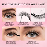 Bepholan Fake Eyelashes 5D Super Fluffy False Eyelashes Clear Band Wispy Lashes 3-Pack Faux Mink Lashes(XMZ92)