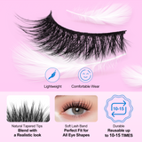 Bepholan Fake Eyelashes 3D Super Fluffy False Lashes Clear Band Wispy Lashes 3-Pack Faux Mink Lashes(XMZ24)