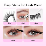 Bepholan Fake Eyelashes 3D Super Fluffy False Lashes Clear Band Wispy Lashes 3-Pack Faux Mink Lashes(XMZ24)