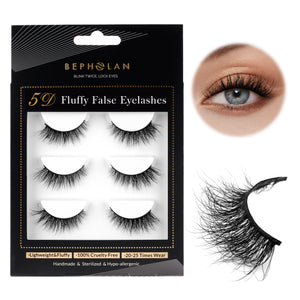 Lashes Mink Natural False Eyelashes - Bepholan Fake Eyelashes Natural Look 3-Pack Cat Eye Lashes Manga Eyelashes Fluffy,XMZ211
