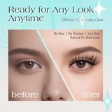 Bepholan 5 Pairs Self Adhesive Eyelashes Natural Look No Glue Needed False Eyelashes Reusable Press On Lashes of Replacement Adhesive Strips