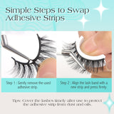 Bepholan 5 Pairs Self Adhesive Eyelashes Natural Look No Glue Needed False Eyelashes Reusable Press On Lashes of Replacement Adhesive Strips
