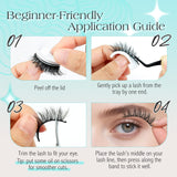 Bepholan 5 Pairs Self Adhesive Eyelashes Natural Look No Glue Needed False Eyelashes Reusable Press On Lashes of Replacement Adhesive Strips