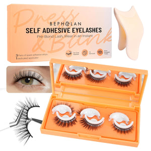 Bepholan Self Adhesive Eyelashes Natural Look No Glue Needed Press On Lashes